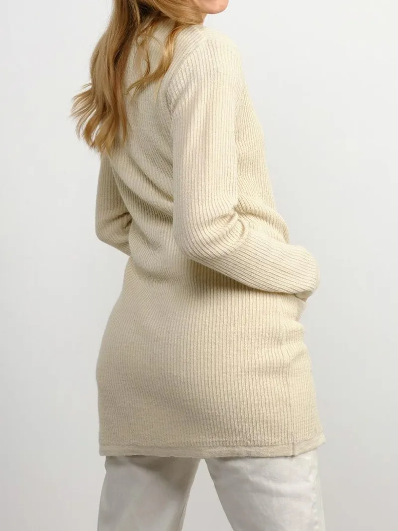 Women's khaki elegant knitted sweater