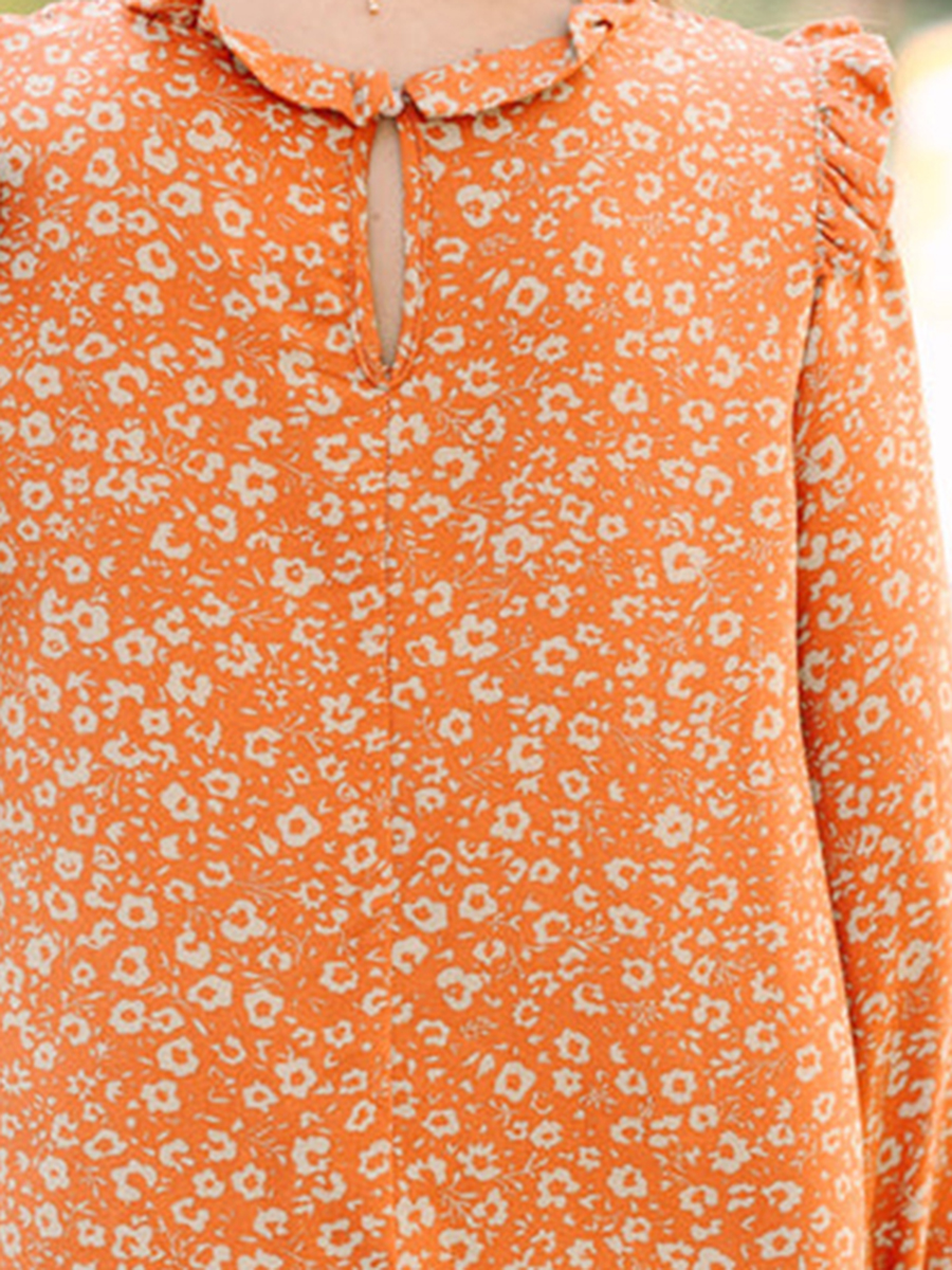 Rust Orange Floral Shirt