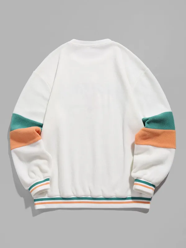Colorblock  polar fleece sweatshirt