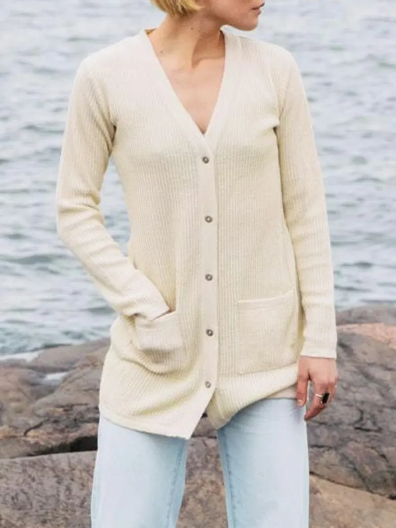 Women's khaki elegant knitted sweater