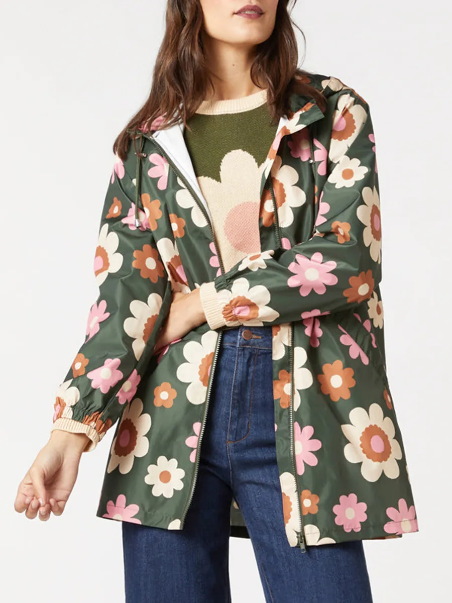 floral raincoat jacket