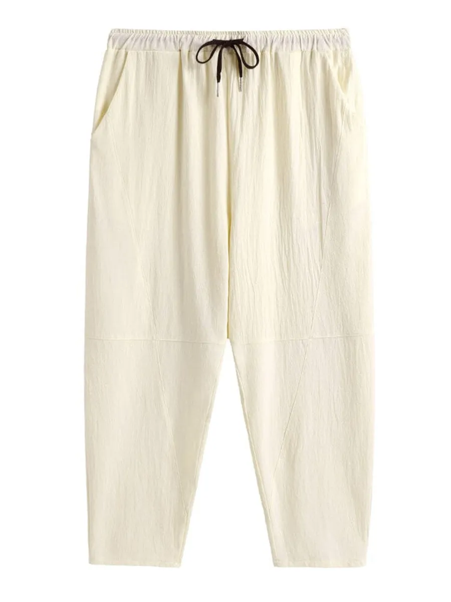 High quality loose pants with elastic waist