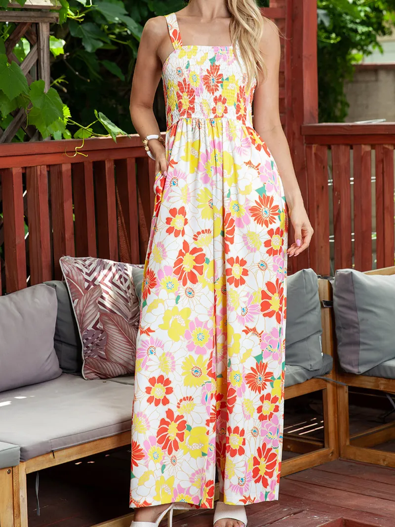 Vacation floral casual jumpsuit