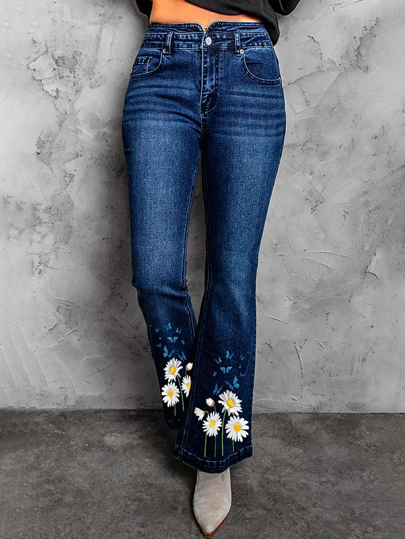 Women's Daisy Print Jeans
