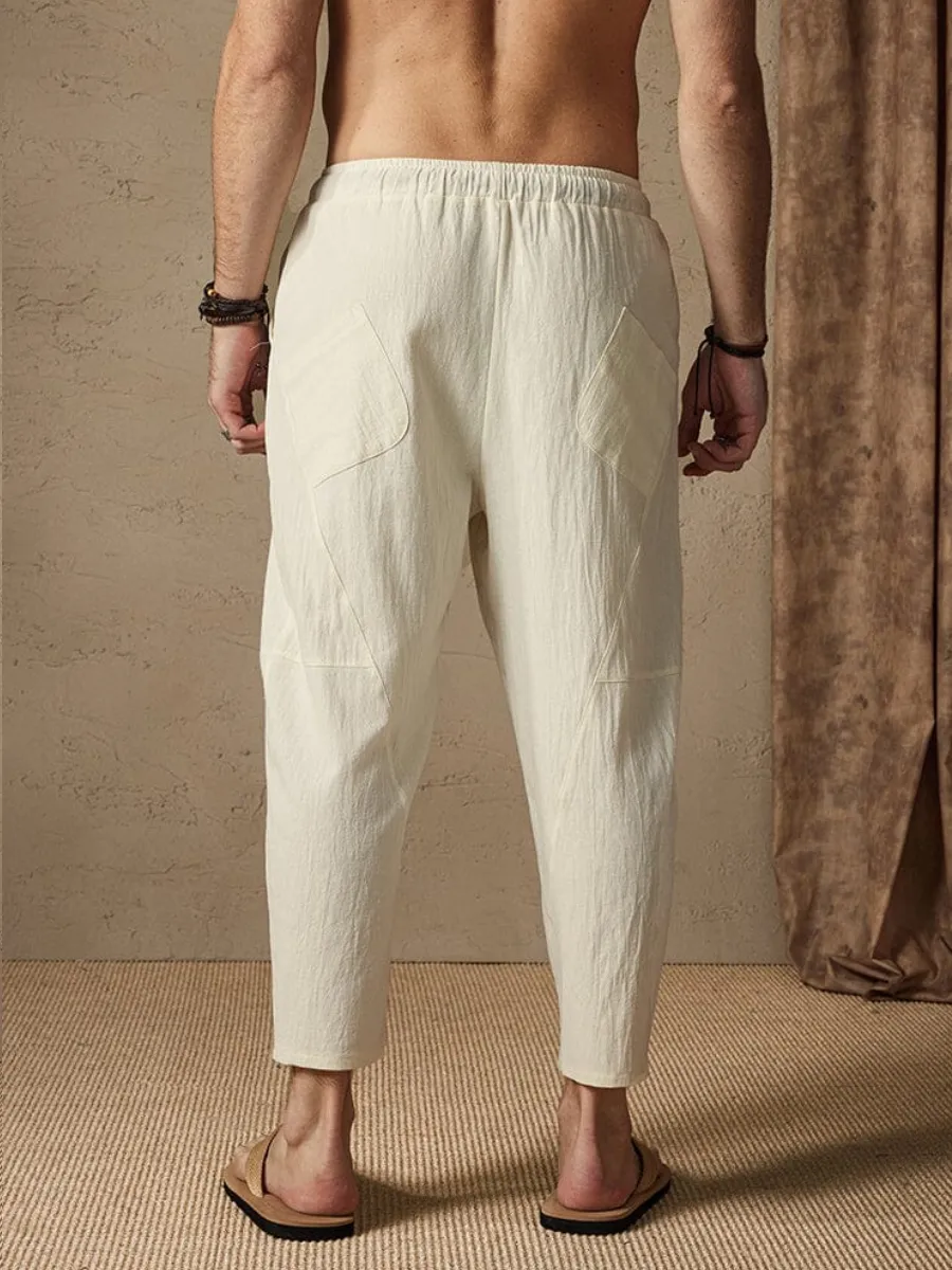 High quality loose pants with elastic waist