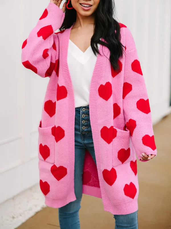 Pink Heart Cardigan