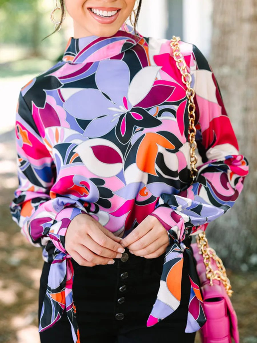 Hot Pink Abstract Blouse