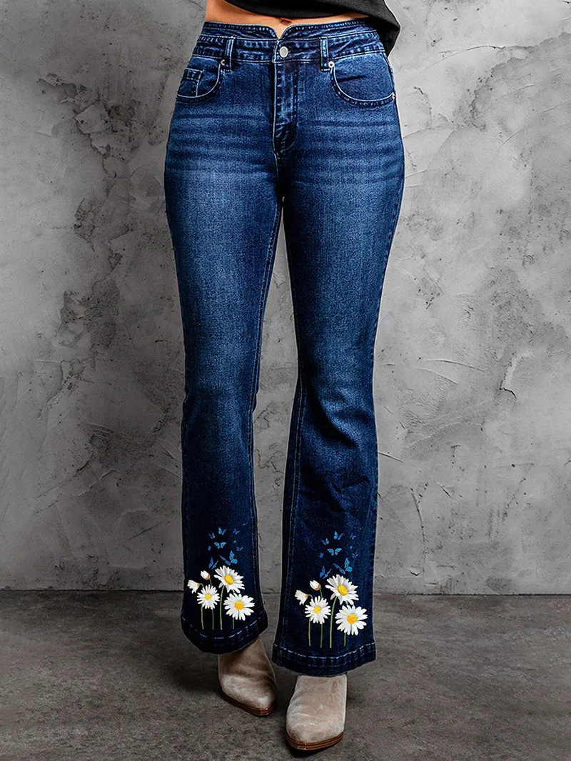Women's Daisy Print Jeans